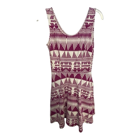 New York & Company Dresses & Skirts - New York & Company White and Purple Sleeveless Fit and Flare Mini Dress